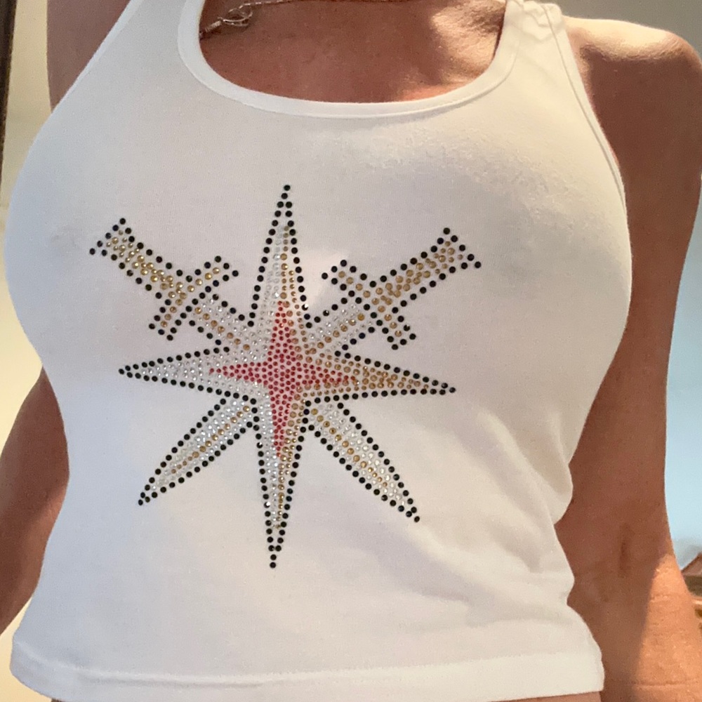 Vgk Vegas golden knights sword logo rhinestone design handmade NHL